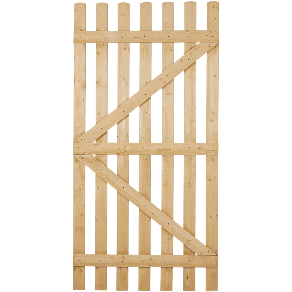 Living and Home 2.9 x 5.9ft Vintage Garden Wooden Fence Gate with Latch Image 1