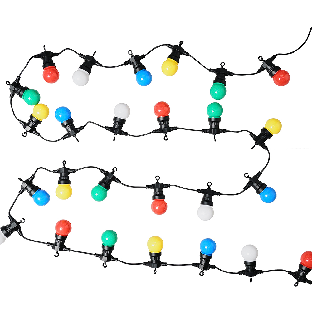 ValueLights 10 Bulb Festoon Multicoloured LED Garden String Light Image 2