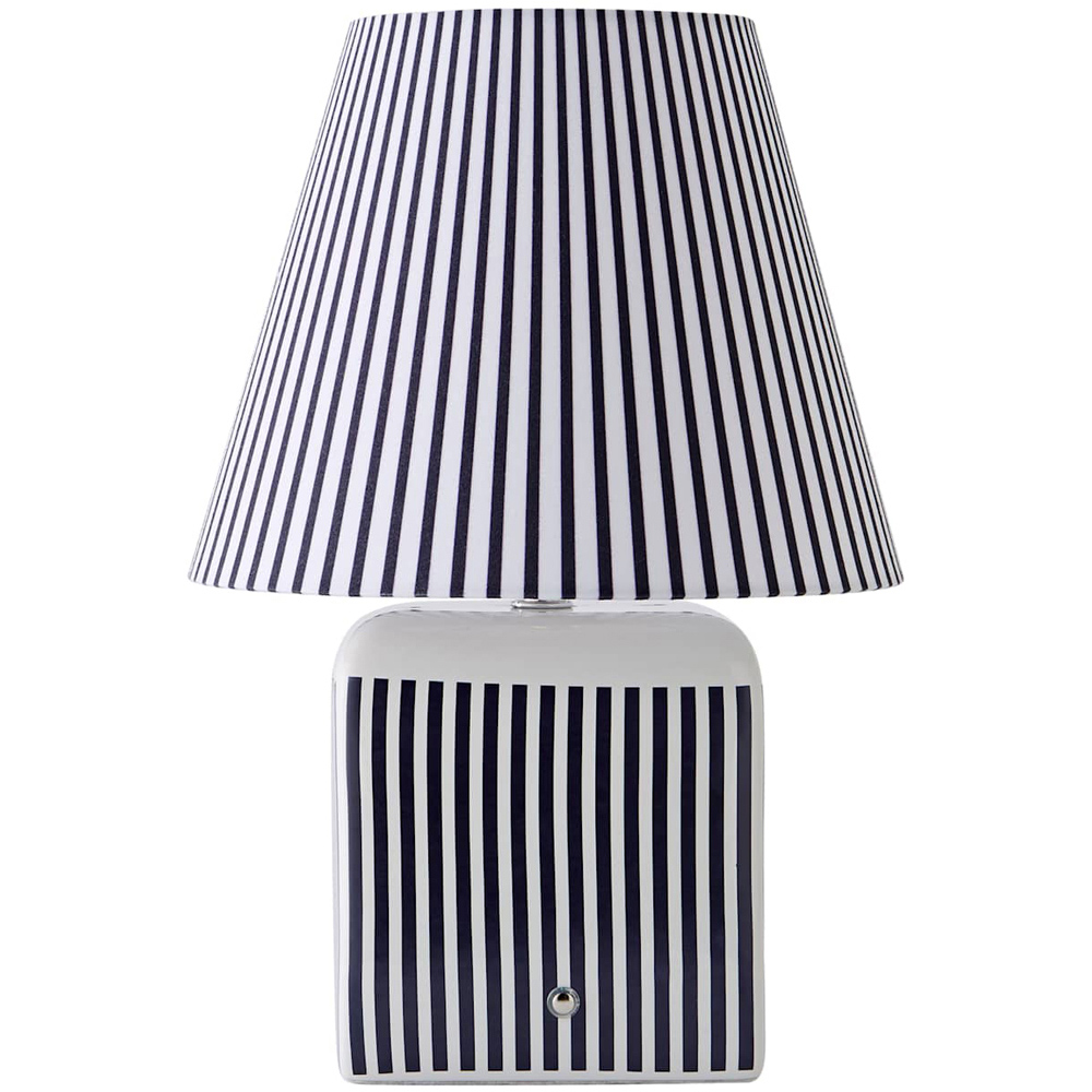 ValueLights Howard Stripe Print Ceramic Portable Rechargeable Table Lamp Image 1