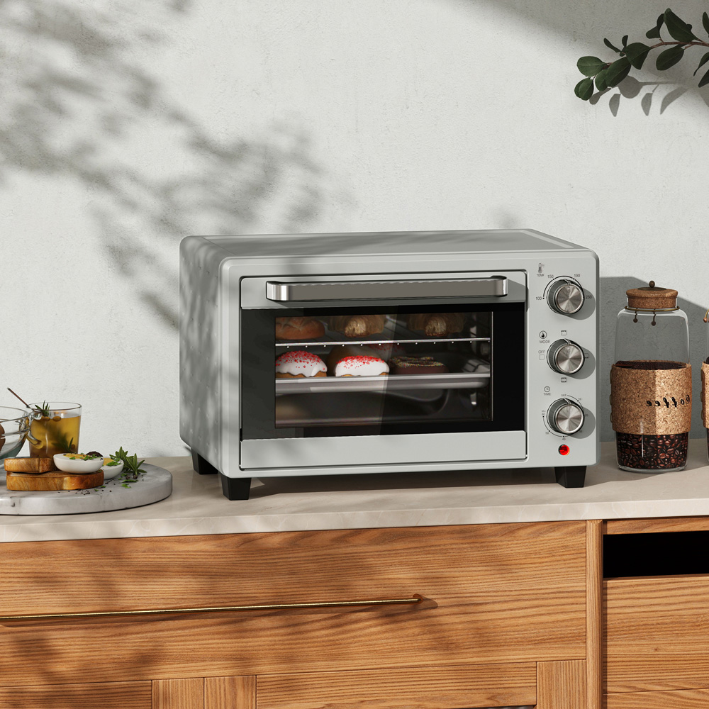 HOMCOM 800-085V70SR Silver 21L Electric Mini Oven 1400W Image 2