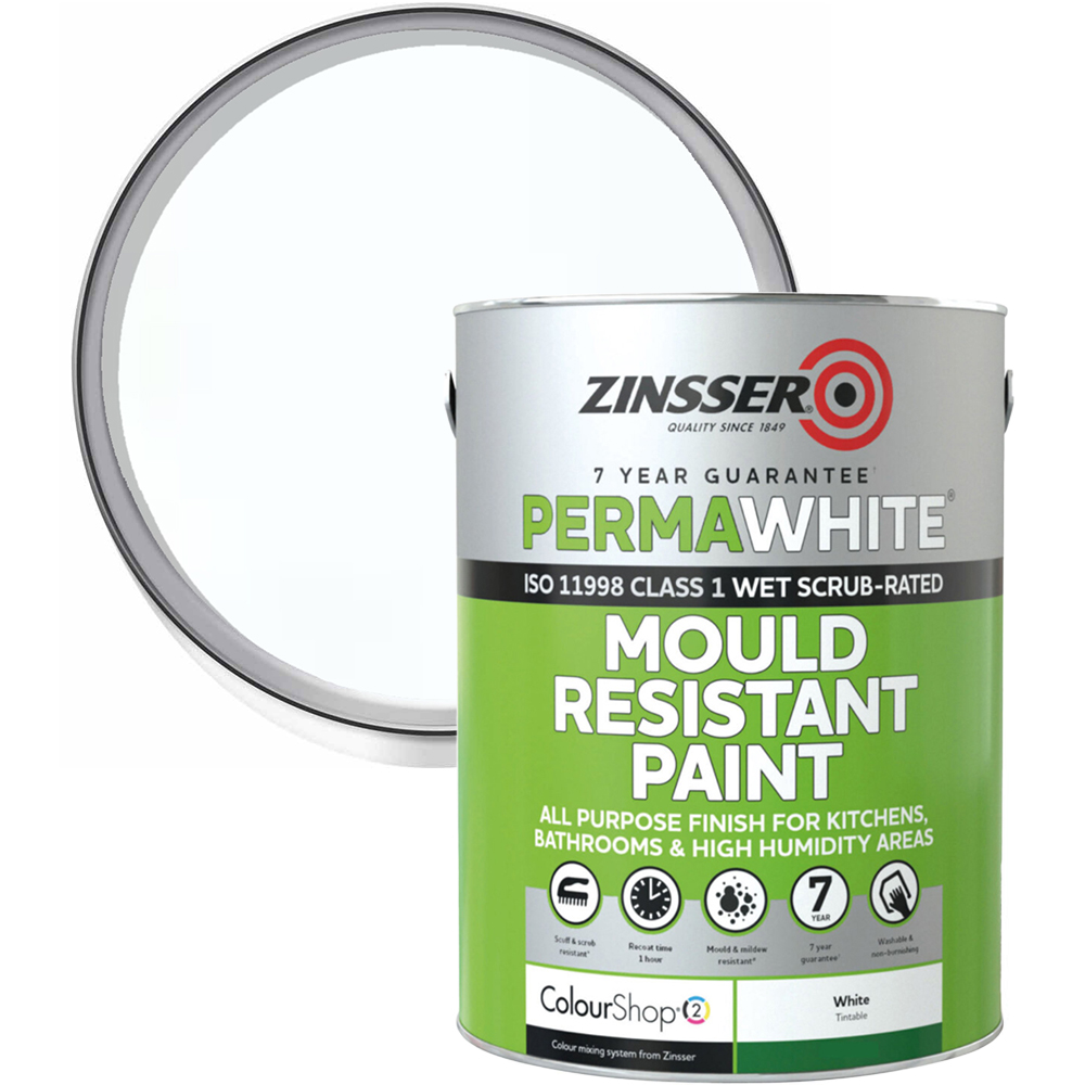 Zinsser Permawhite Matt White Interior Paint 5L Image 1