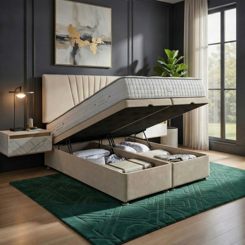 DS Living Vesper Double Cream Ottoman Bed Image 2