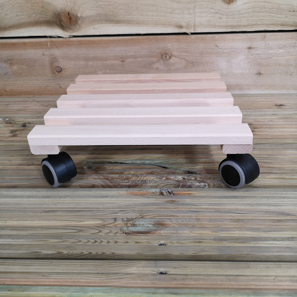 Samuel Alexander Square Wooden Plant Pot Stand Trolley on Castors 29 x 29cm Image 4