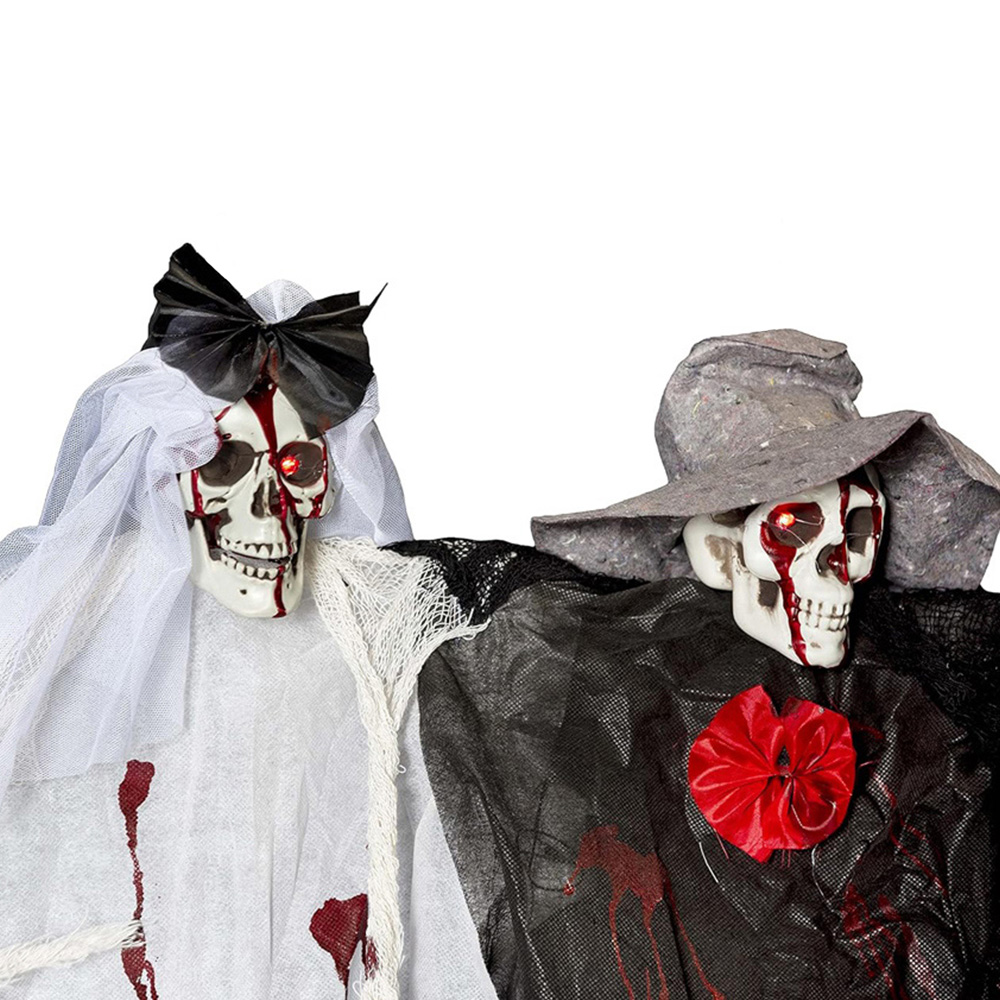 Shatchi  Halloween Sensor-Activated Skeleton Pair Flying Scary Decor Image 3