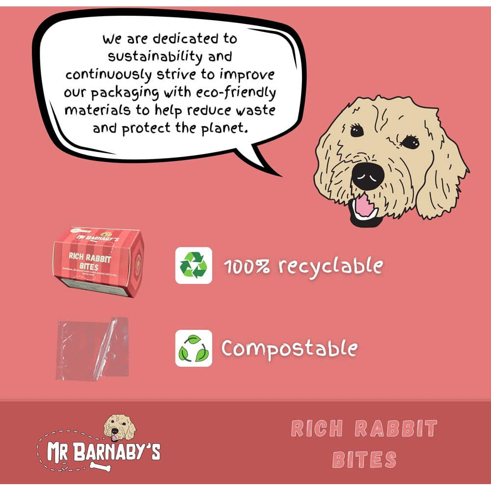 Mr Barnaby's Rich Rabbit Bites Dog Treats 4 Pack Image 7