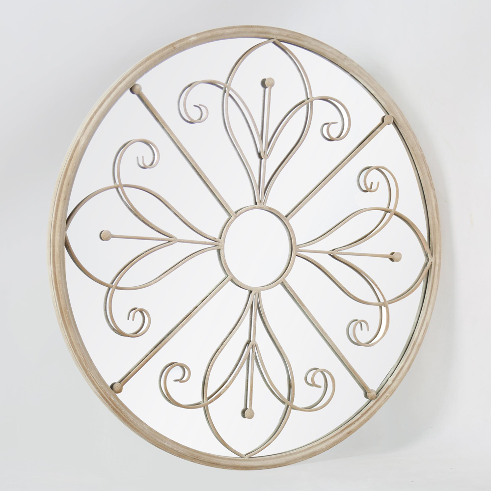 MirrorOutlet Summer Orchid Metal Circular Garden Mirror 90 x 90cm Image 4
