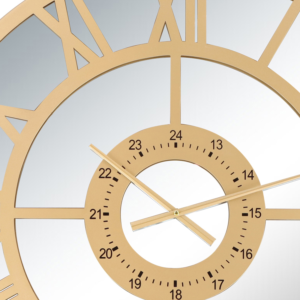 Charles Bentley Coniston Gold Mirrored Round Skeleton Indoor and Outdoor Wall Clock 80cm Image 6