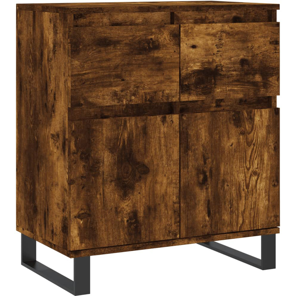 vidaXL 2 Door 2 Drawer Smoked Oak Sideboard Image 2