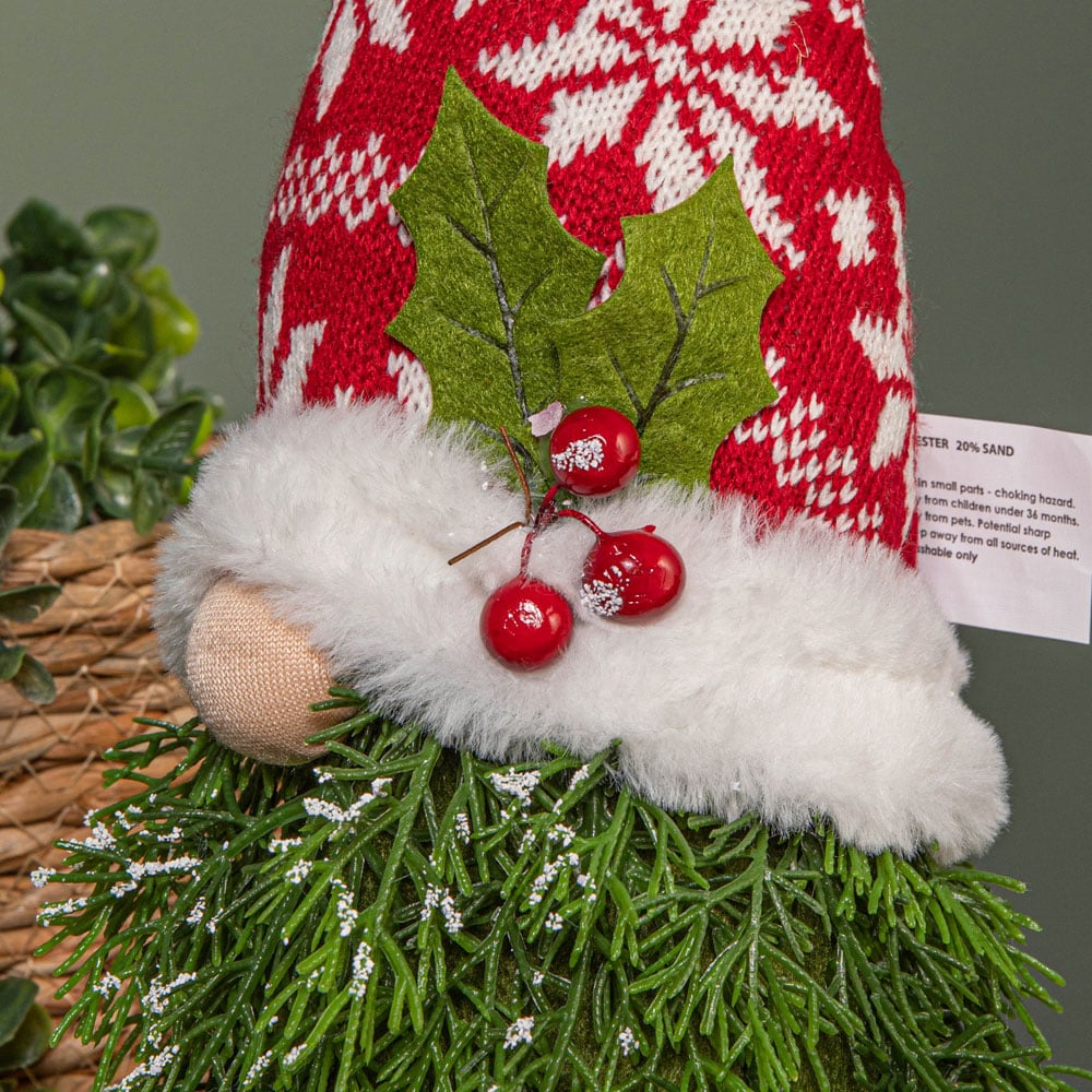 Samuel Alexander Red and White Sitting Gonk Christmas Decoration 31cm Image 6