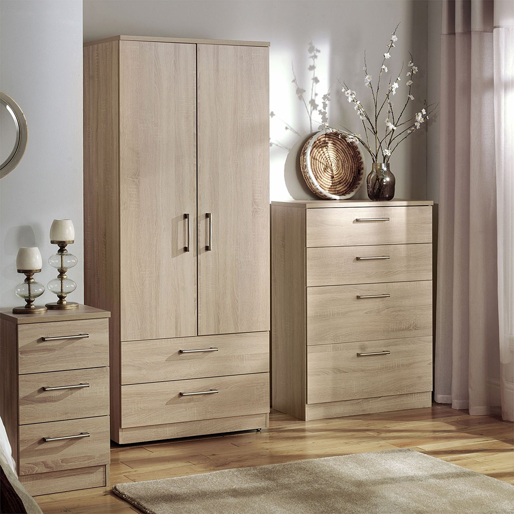 Crowndale Devon 4 Drawer Bardolino Oak Deep Chest of Drawers Image 7