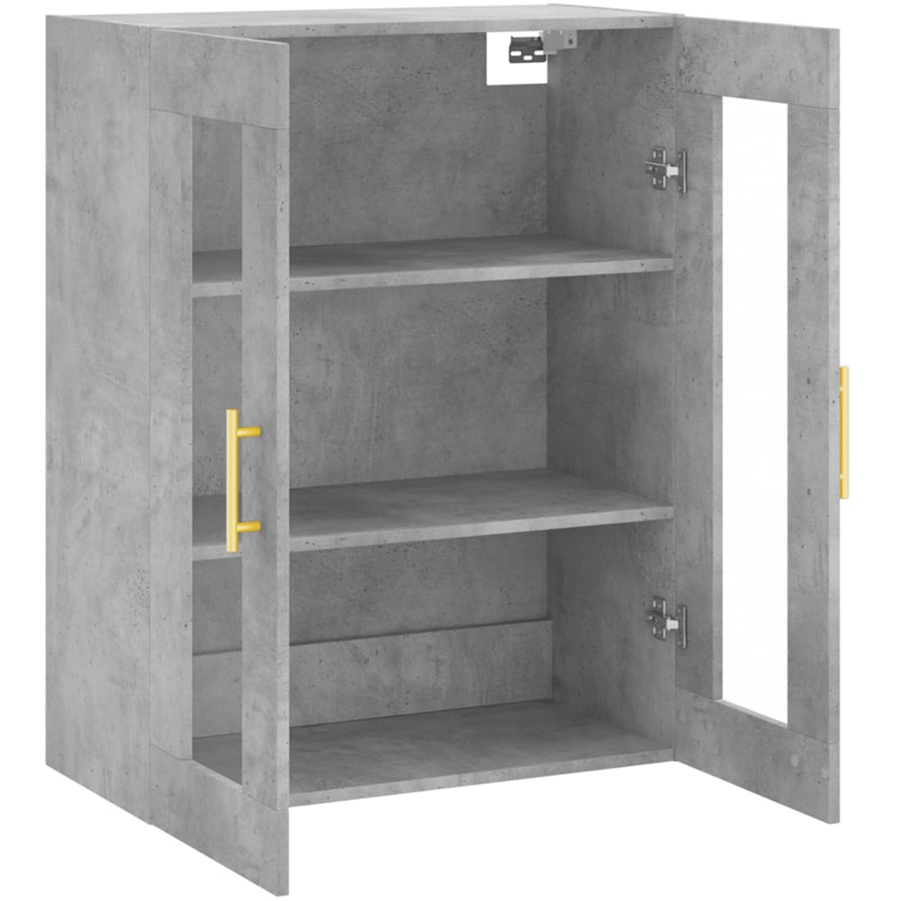 vidaXL 2 Glass Door Concrete Grey Wall Mounted Cabinet Image 6