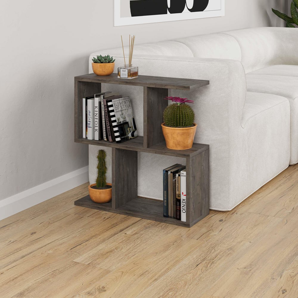 Decortie Homemania 4 Shelf Dark Coffee Wooden Side Table Image 6