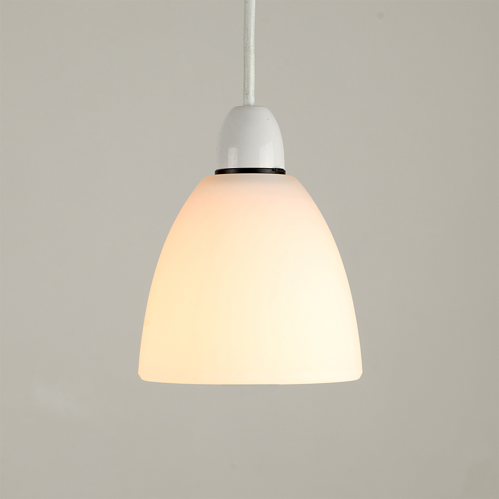 ValueLights White Glass Dome Shaped Lamp Shade 3 Pack Image 4
