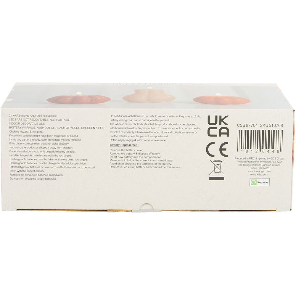 wilko Set of 3 LED Pumpkin Candles Image 8