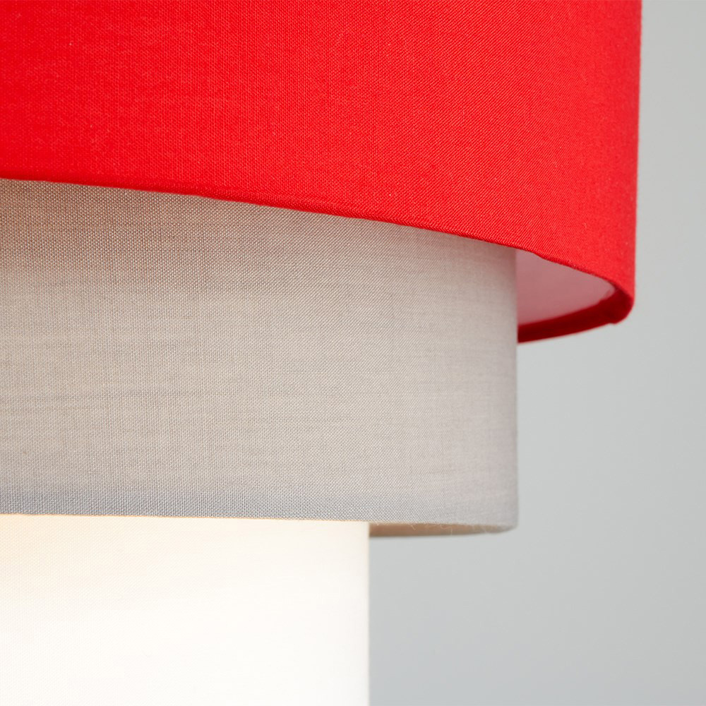 ValueLights Aztec 3 Tier Red Fabric Ceiling Light Shade Image 5