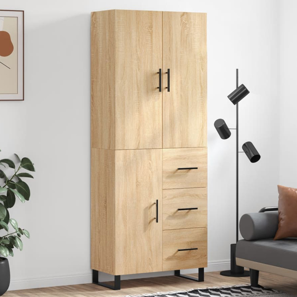 vidaXL Brown Engineered Wood Highboard Image 1
