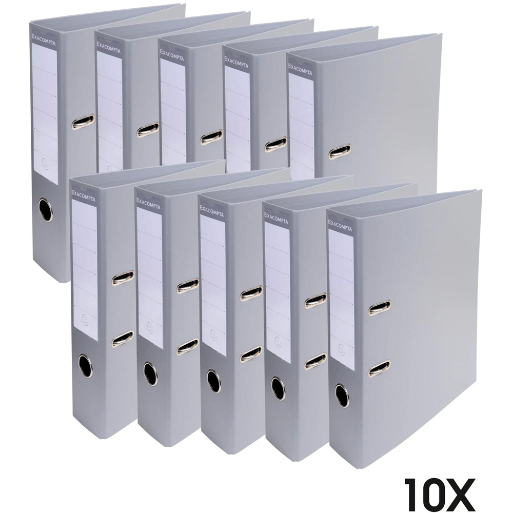 Exacompta PremTouch A4 Grey PVC Lever Arch File 10 Pack Image 6