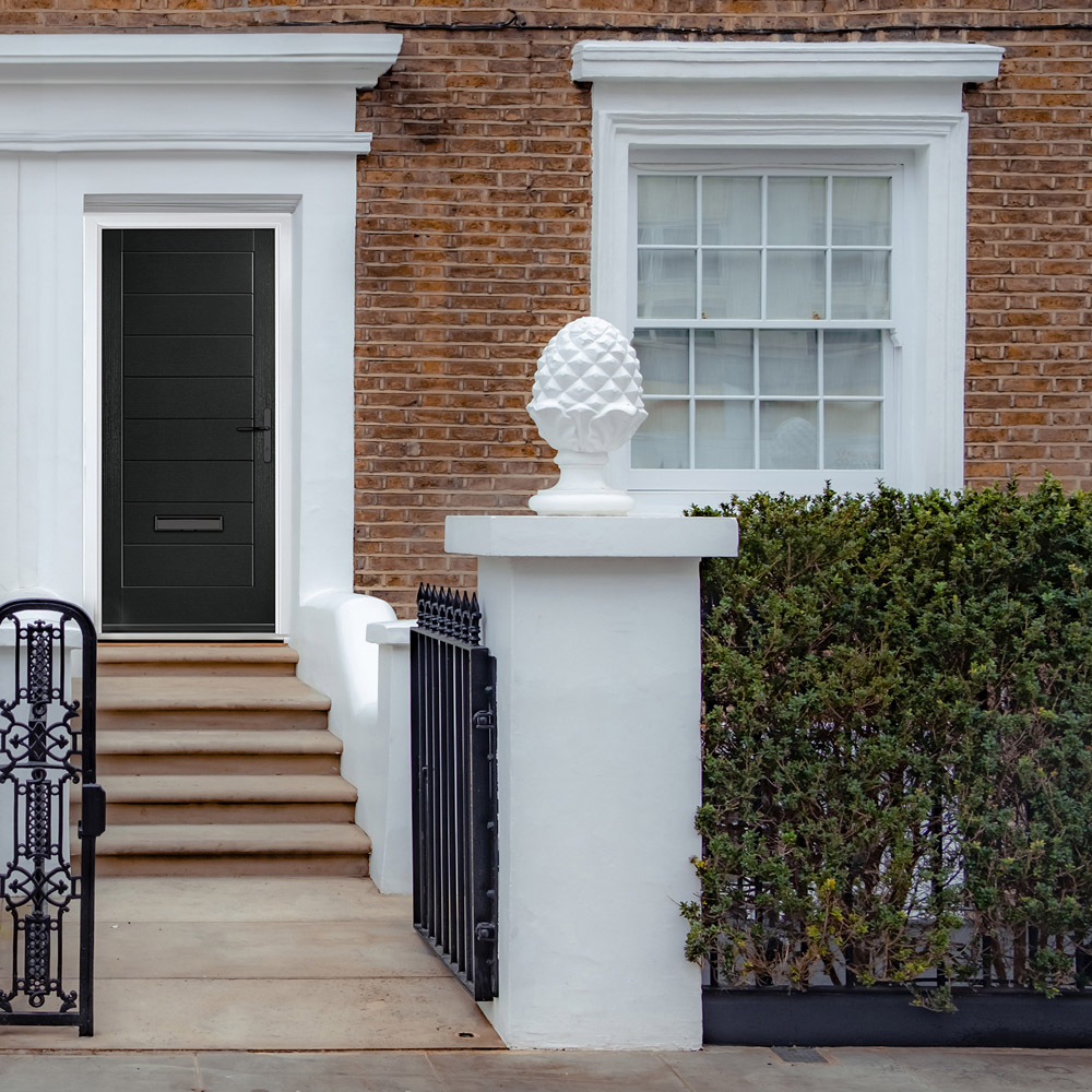 Crystal-Direct Monza Solid Black GRP No Glass Left Hand Open Front Door 890 x 2090mm Image 2