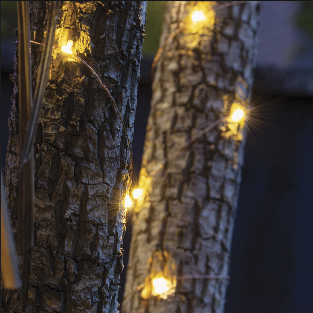 Garden Kraft Warm White 100 Micro Copper Solar LED String Light Image 3