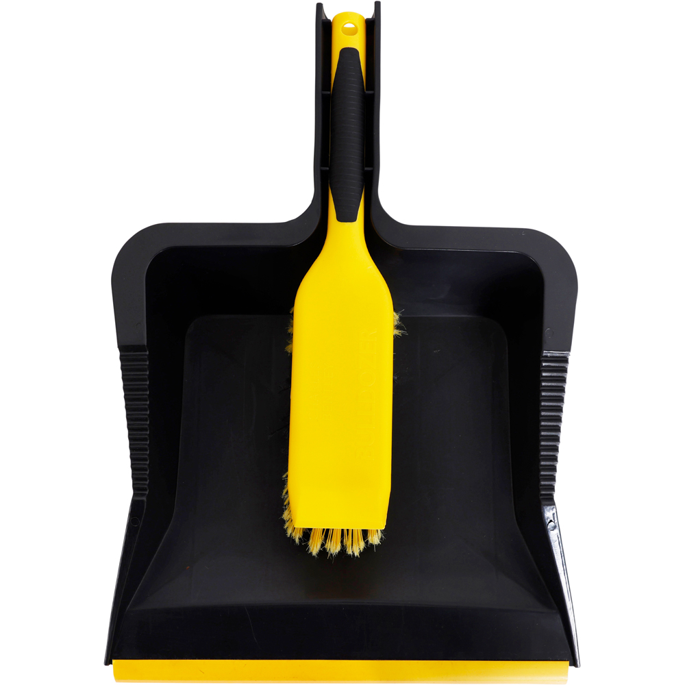 Charles Bentley Yellow Bulldozer Dustpan and Brush Set Image 3