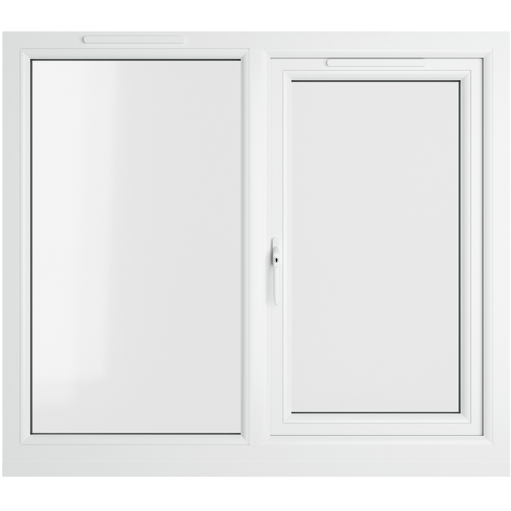 Crystal Black and White LH Side Hung Next to a Fixed Clear Double Glazed Window 1190 x 1190mm Image 3