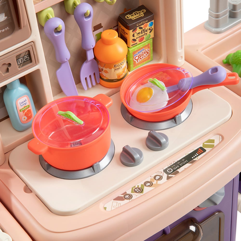 H&O Direct Kids Double-Sided Kitchen Washstand Pretend Play Set Image 4