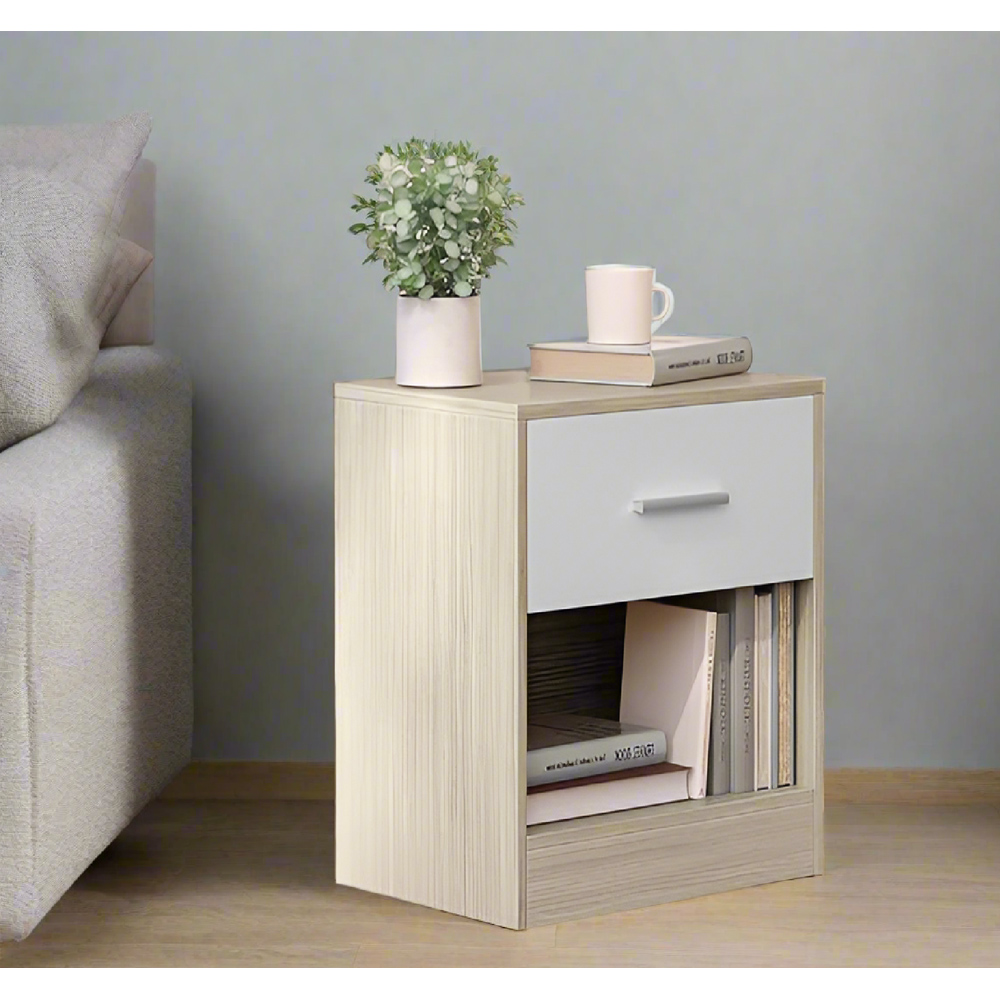 Modcraft Single Drawer Single Shelf Bedside Table Set of 2 Image 5