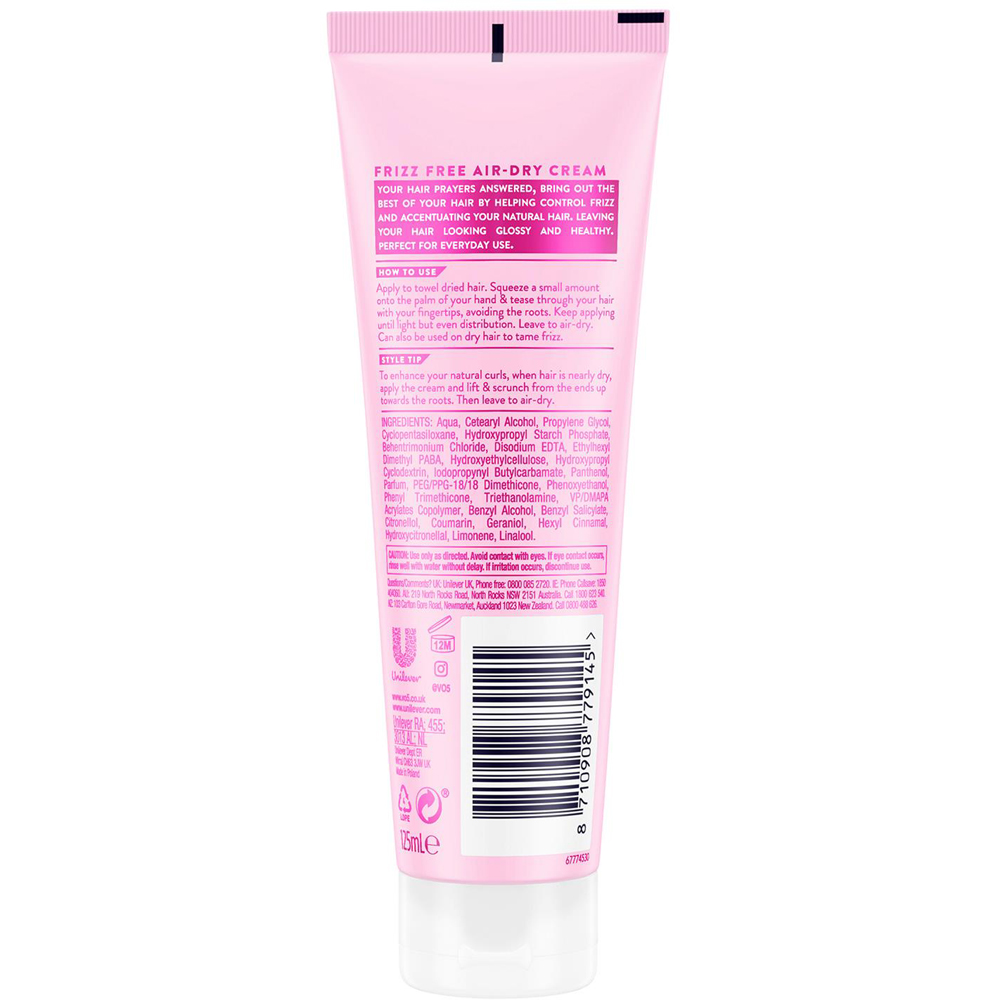 VO5 Frizz Free Air-Dry Lightweight Non-Greasy Hair Cream 125ml 3 Pack Image 3