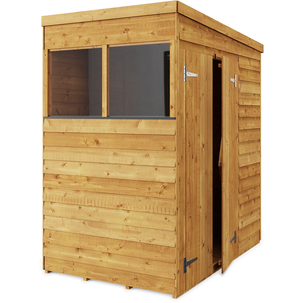 StoreMore 4 x 6ft Double Door Overlap Pent Shed with Window Image 2