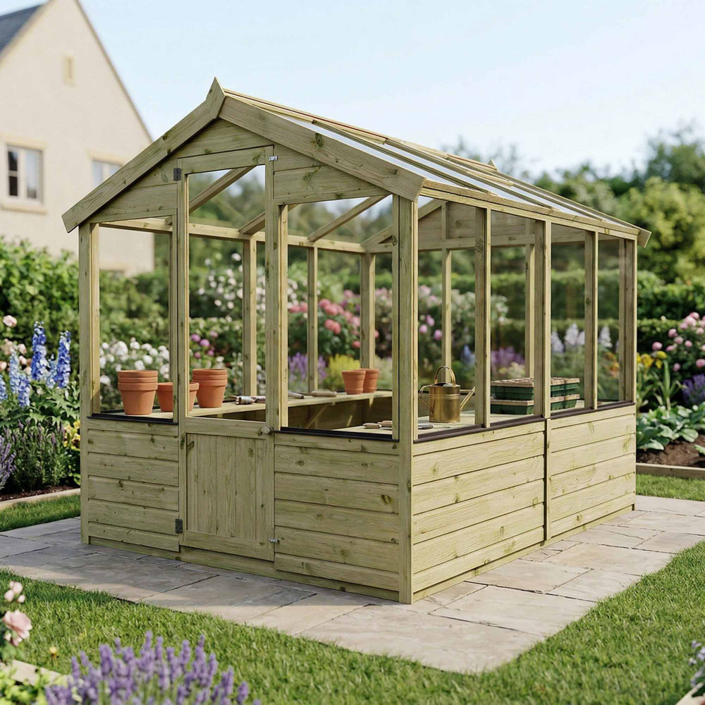 Mercia Wooden 8 x 6ft Traditional Greenhouse Image 2