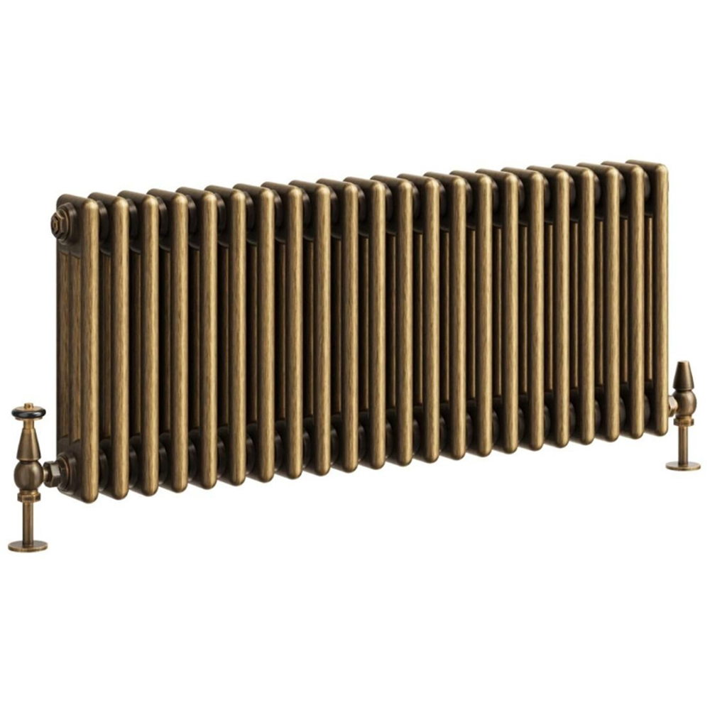 Go Bathrooms Clarence Antique Brass 3 Column 22 Section Radiator 400 x 1010mm Image 1