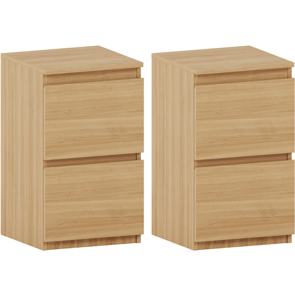 VIDA DESIGNS Denver 2 Drawer Pine Bedside Cabinet Set of 2 Image 2