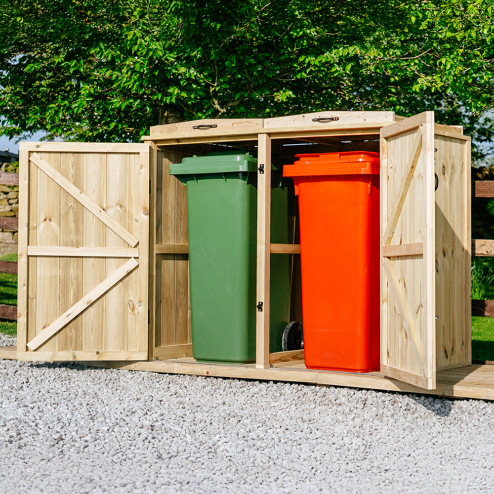 The Garden Village Chatburn 360L Double Wheelie Bin Shed Image 8
