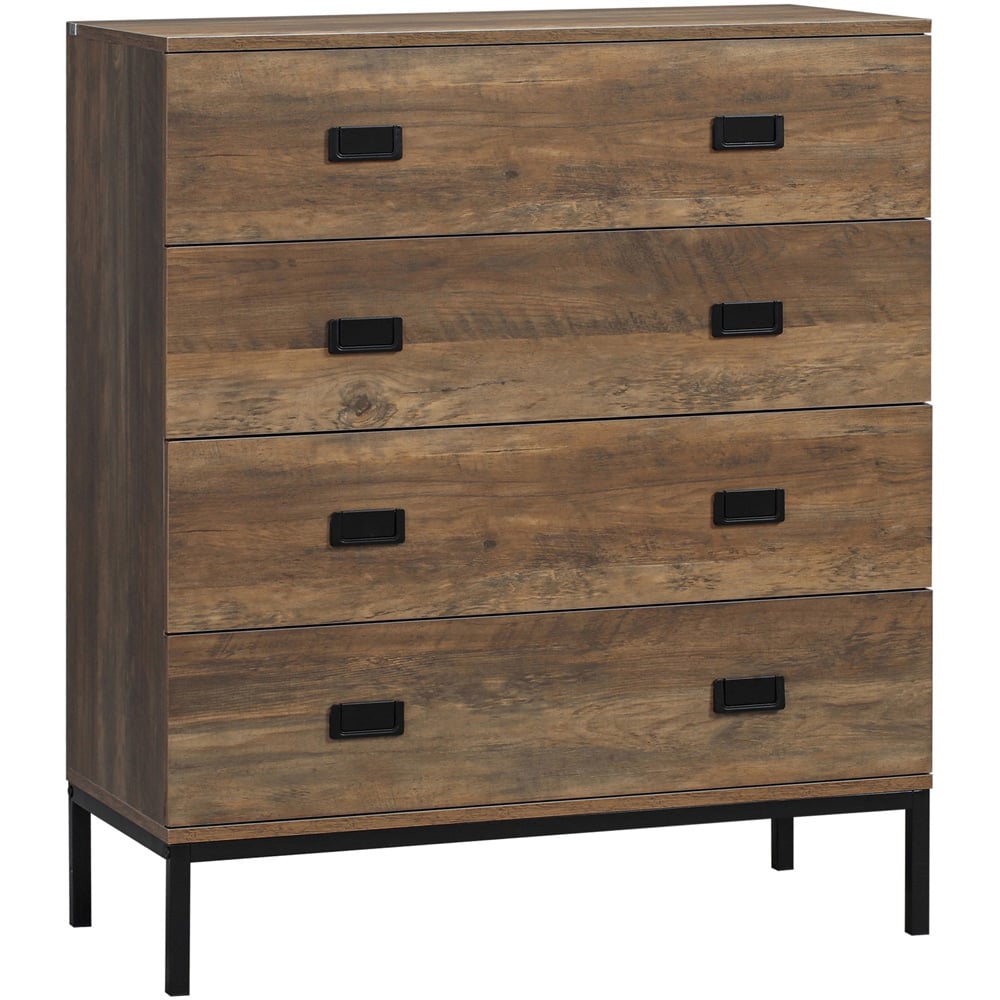 Portland 4 Drawer Brown Chest of Drawers Image 2