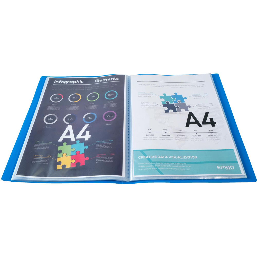 Exacompta A4 60 Pocket Assorted Colour Display Book 8 Pack Image 5