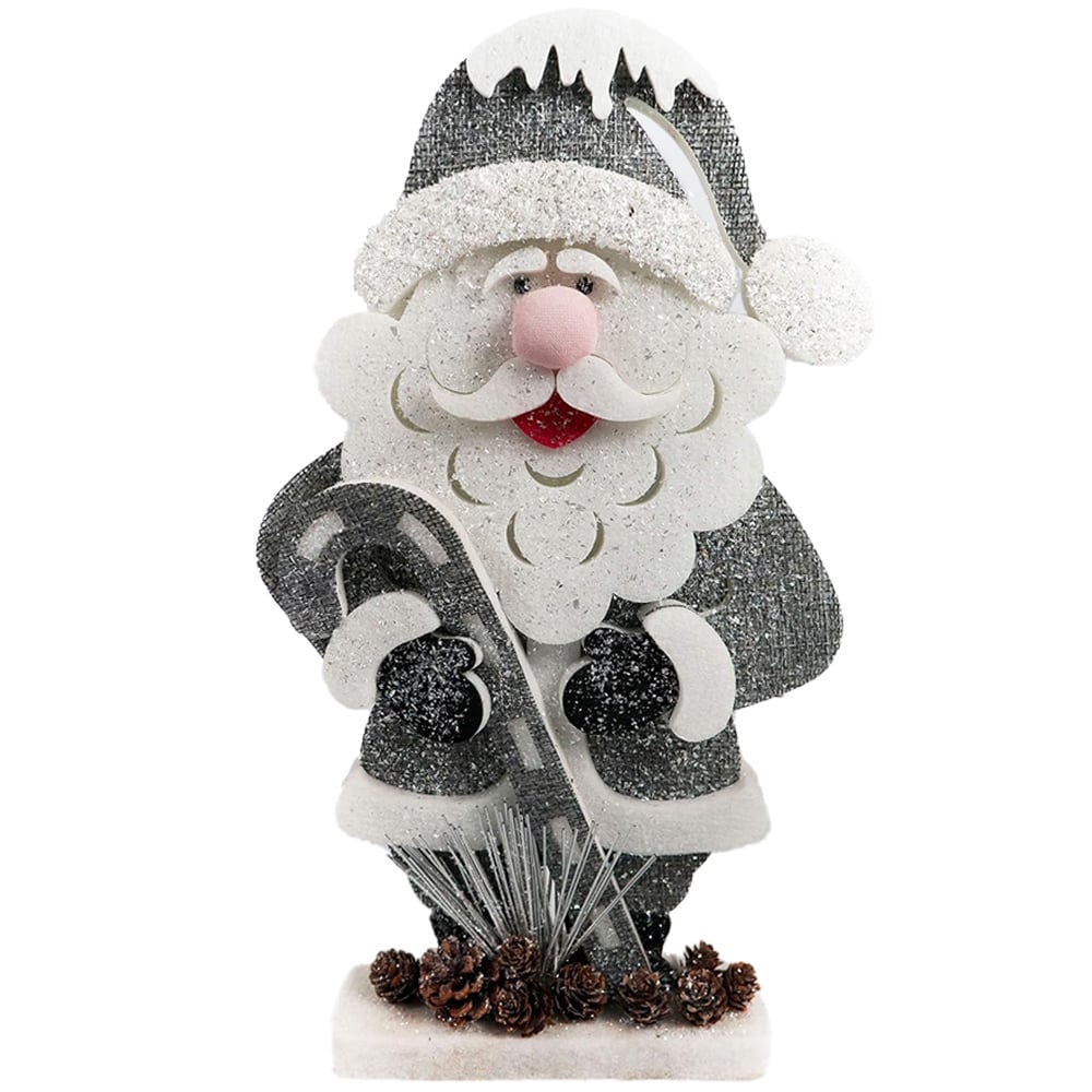 Shatchi Glitter Foam Santa Figurine Christmas Decoration 52cm Image 1