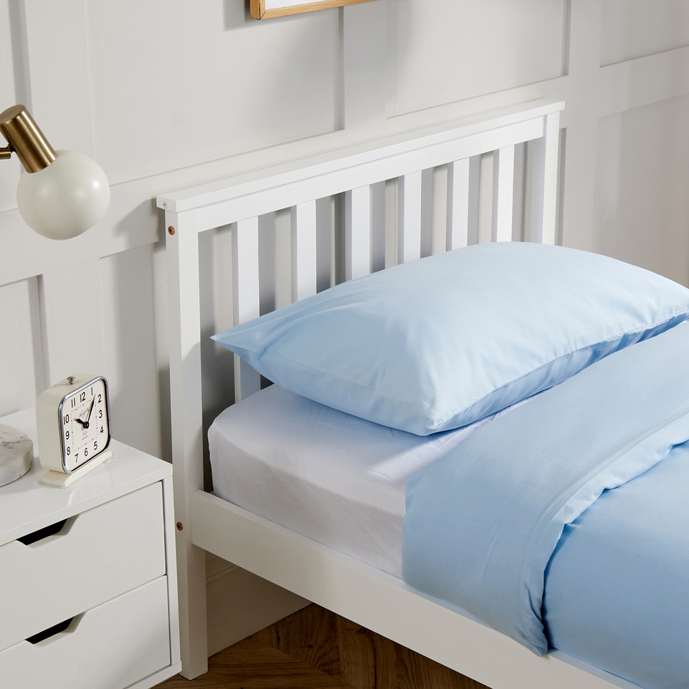 Home Source Florida White Low End Wooden Bed Frame Image 5