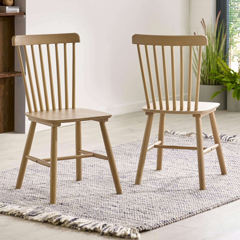 Julian Bowen Sakura Set of 2 Oak Dining Chair Image 1