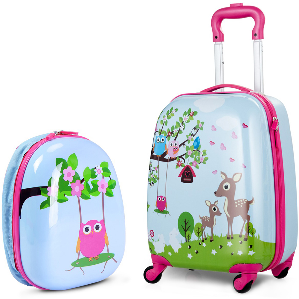 Costway Kids Forest 2 Piece Luggage Set Image 1