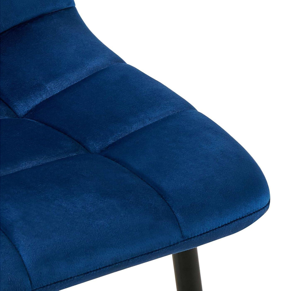 Kosy Koala 4 Seater Velvet Wooden Dining Set Blue Image 3