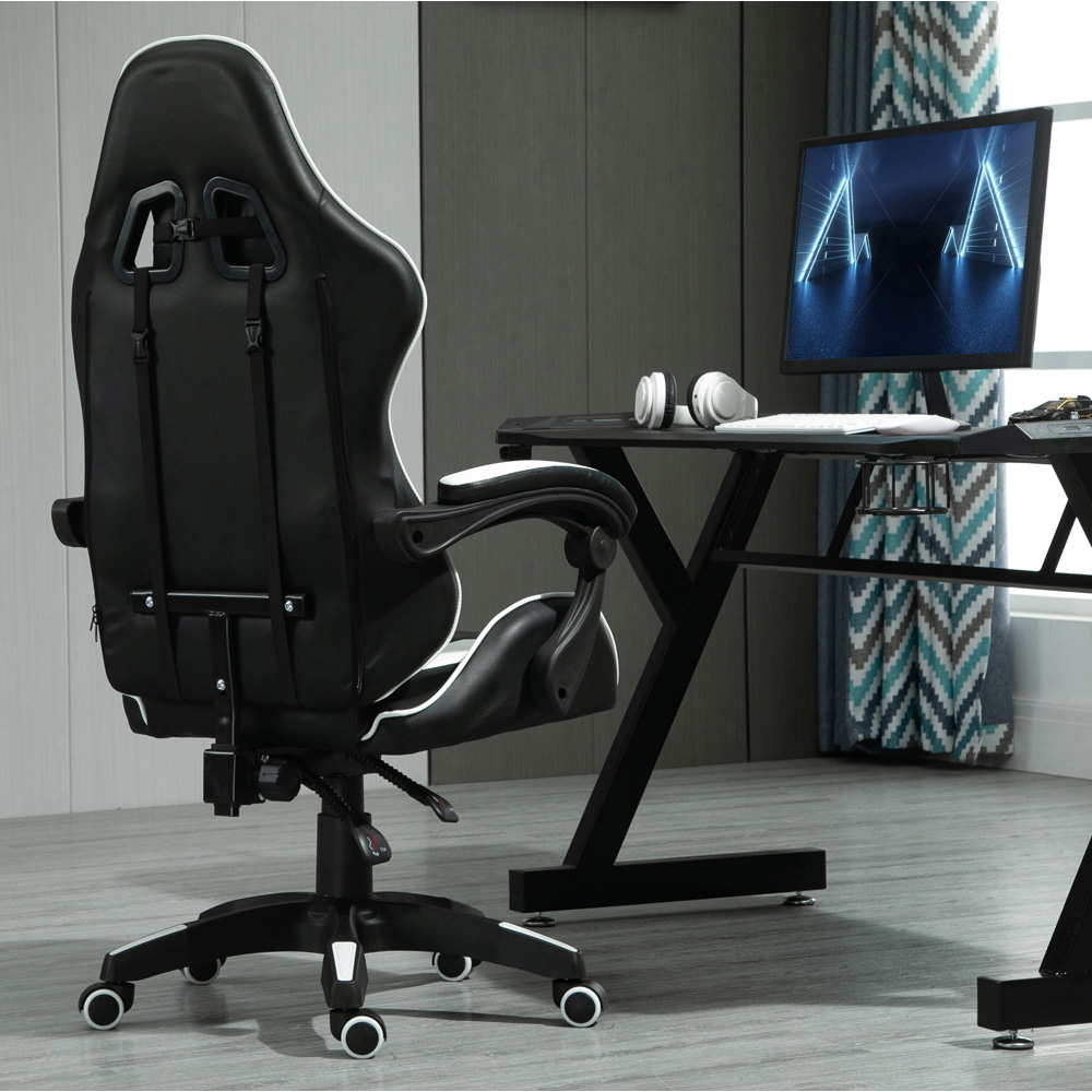 White Tilt and Swivel Computer Chair Image 6