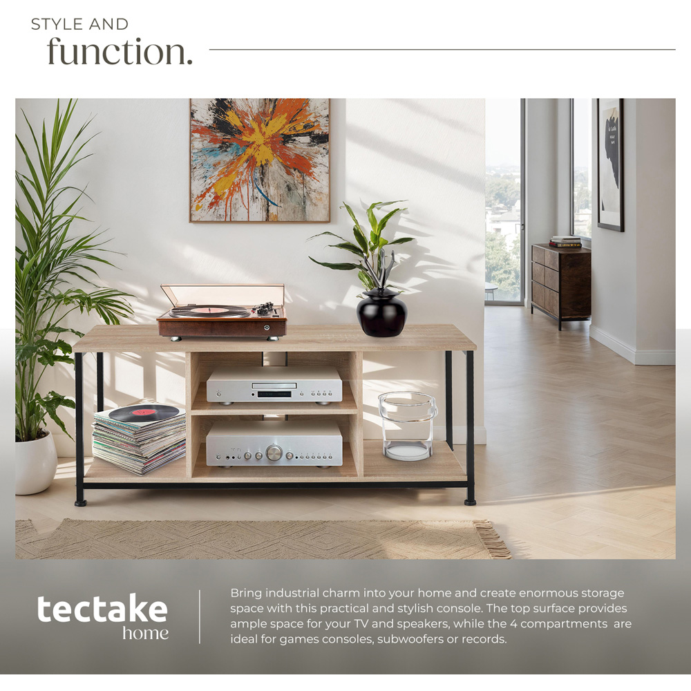 Tectake 4 Shelf Sonoma Oak TV Stand Image 5