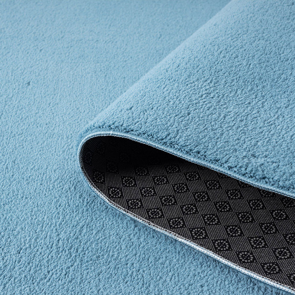 Desire Rugs Comfy Blue Anti Slip Felt Backing Round Rug 100cm Image 3