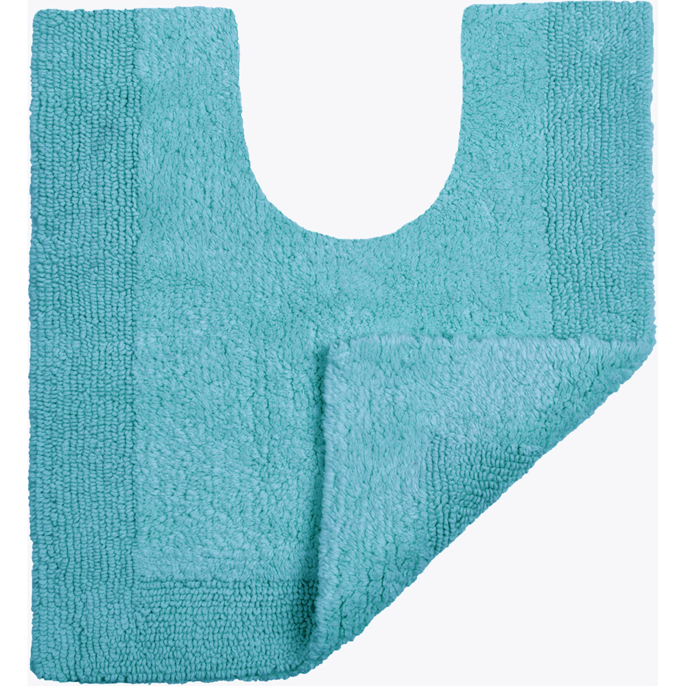 Allure Bath Fashions Elegance Turquoise Reversible Pedestal Mat 53 x 55cm Image 3