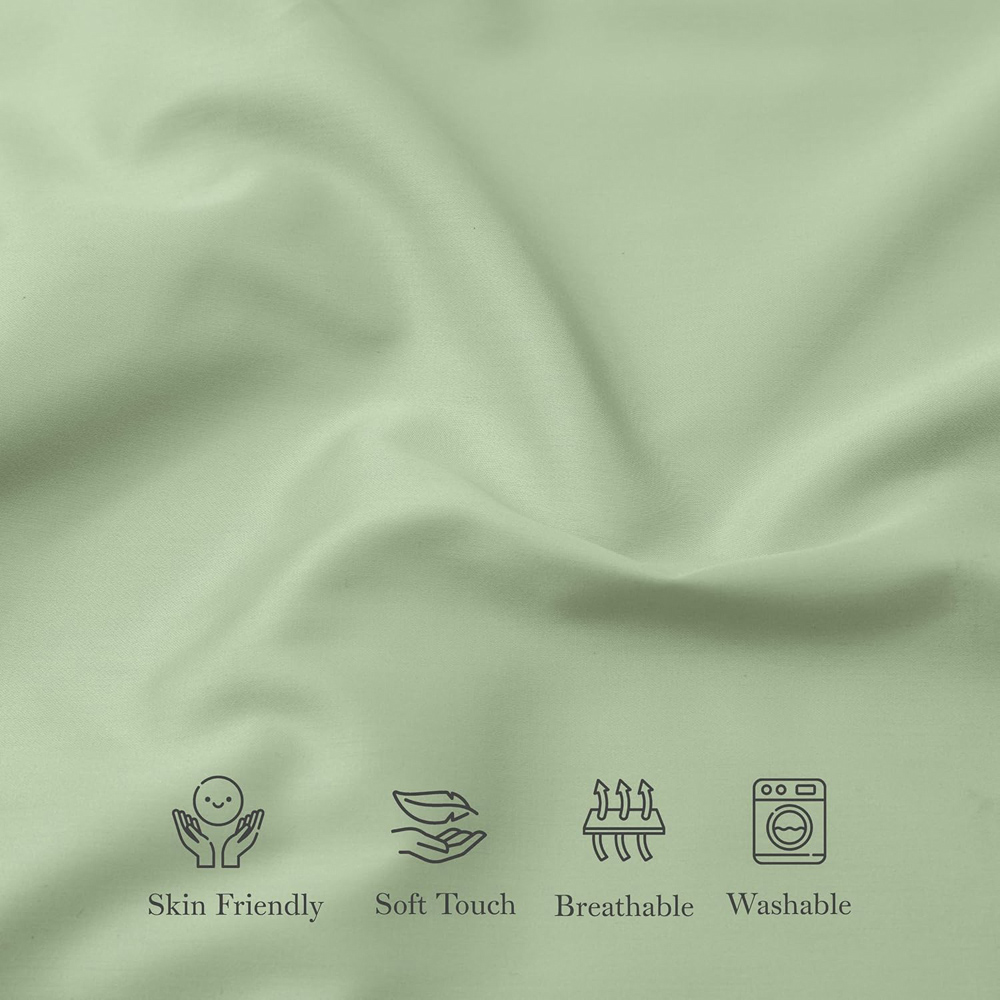 MHG Living Double Green 300 Thread Count Fitted Sheet Image 5