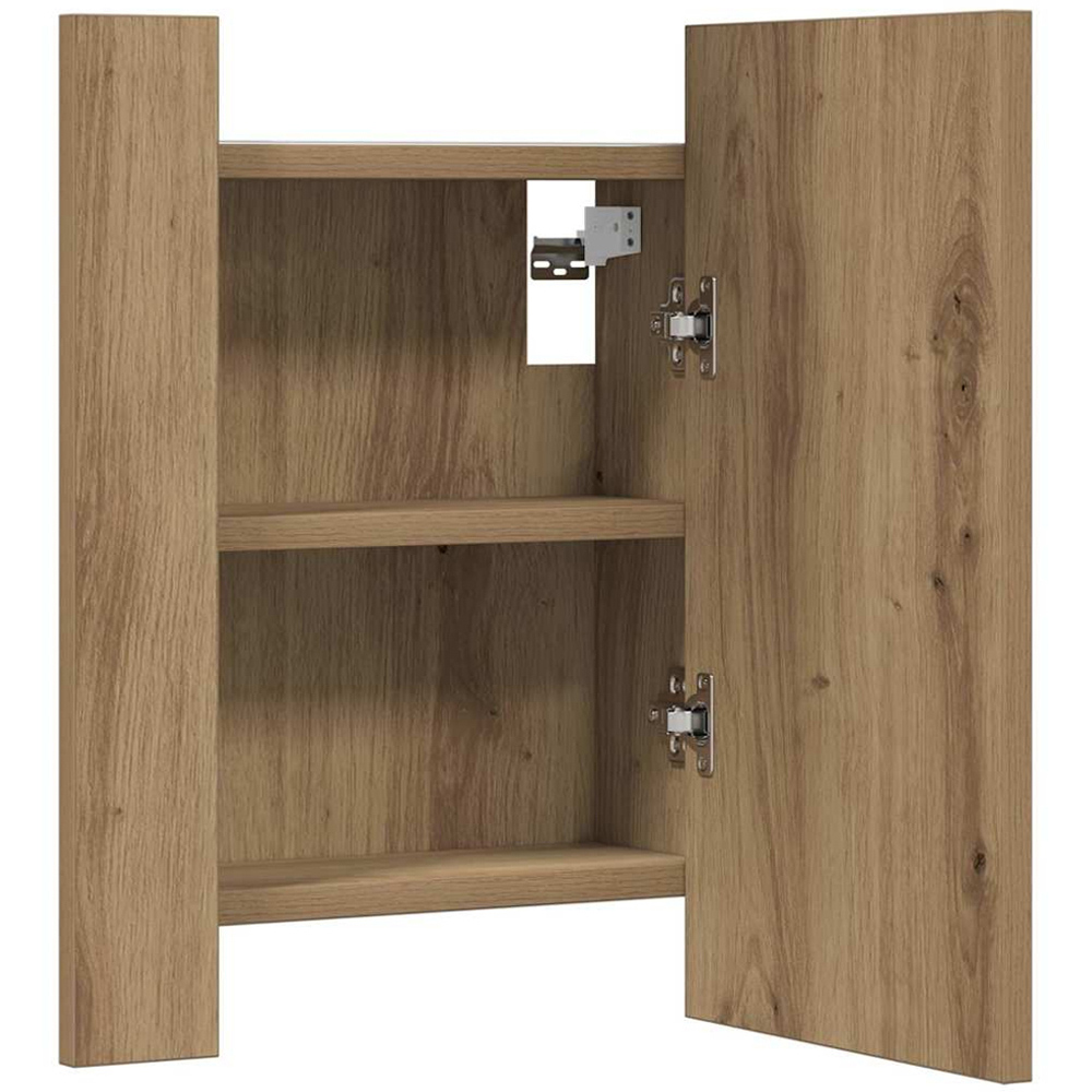 vidaXL Single Door Artisan Oak LED Bathroom Mirror Cabinet Image 6