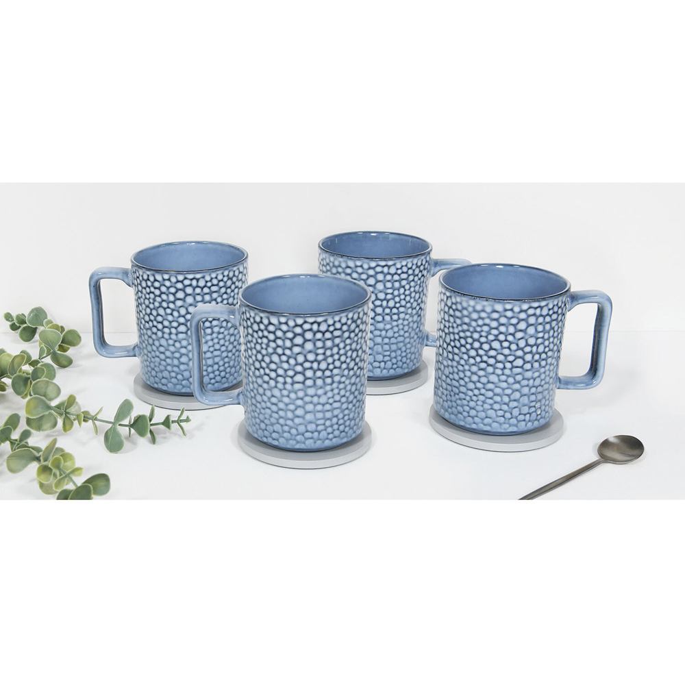 Set of 4 Blue Peral Mugs - Blue Image 2