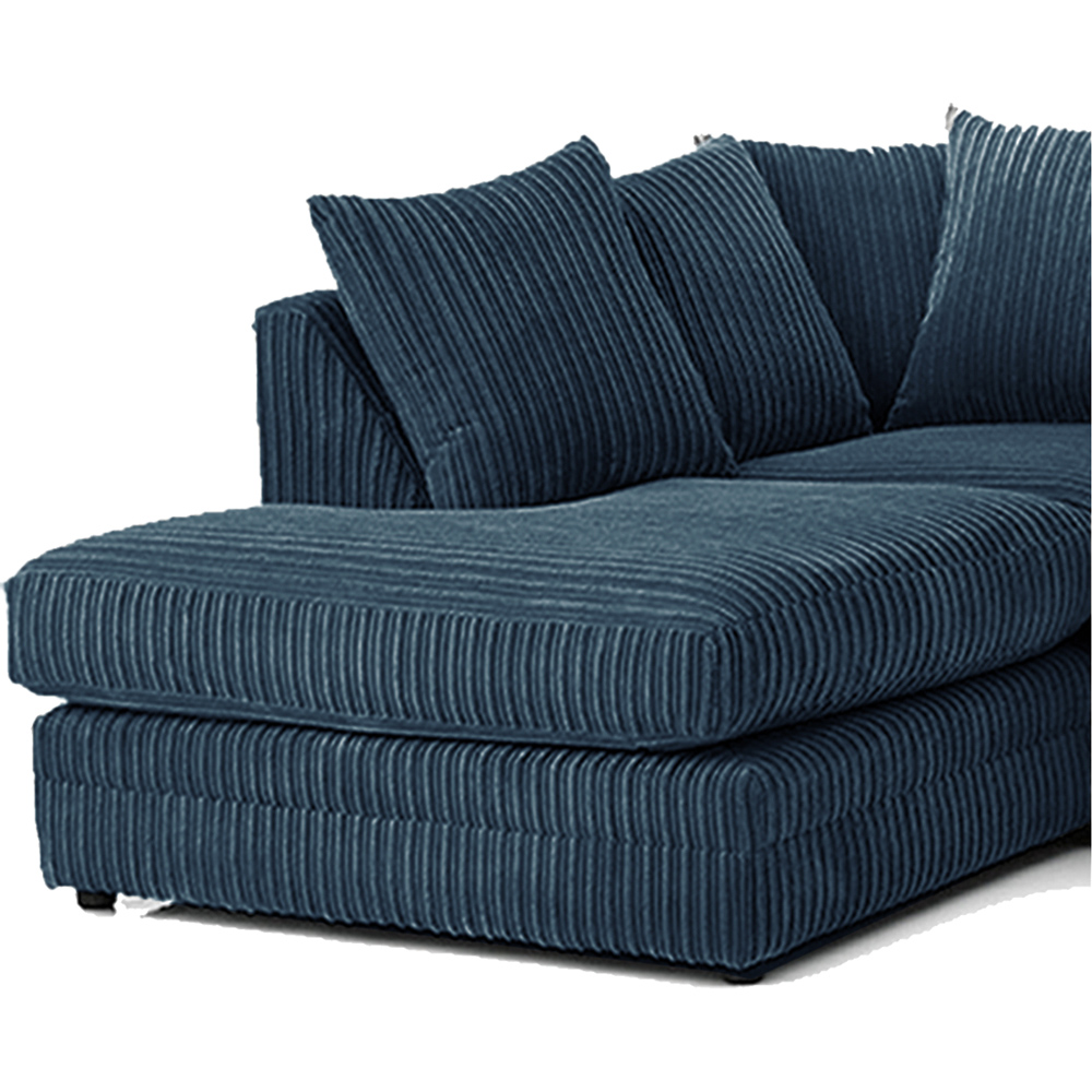 Luxor 3 Seater Navy Blue Jumbo Cord Left Hand Facing Corner Sofa Image 3