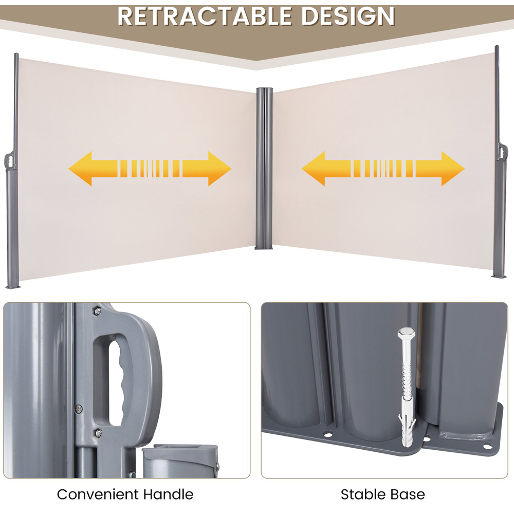 Costway Double Sided Retractable Side Awning 6 x 1.8m Image 5