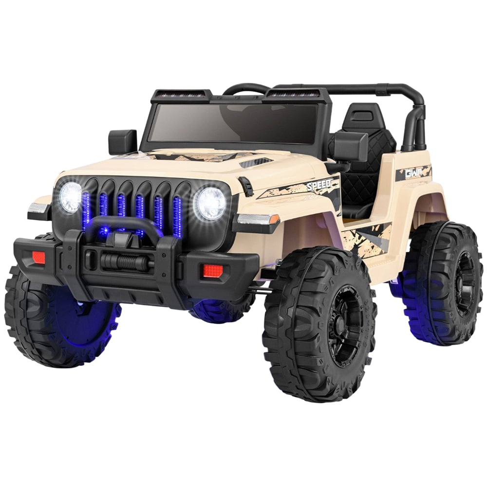 Costway Kids Khaki Ride On Truck with 2.4G Remote Control and Music 12V Image 1